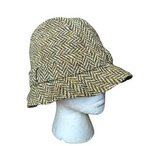 Men's Vintage Herringbone Tweed Bucket Hat